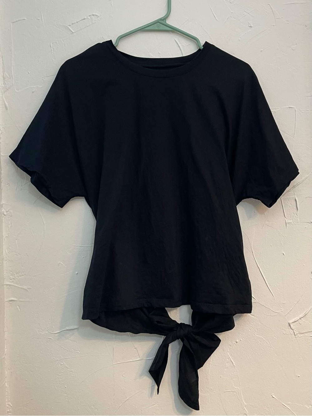 a new day Black Tie-Back Short Sleeve Cropped Tee